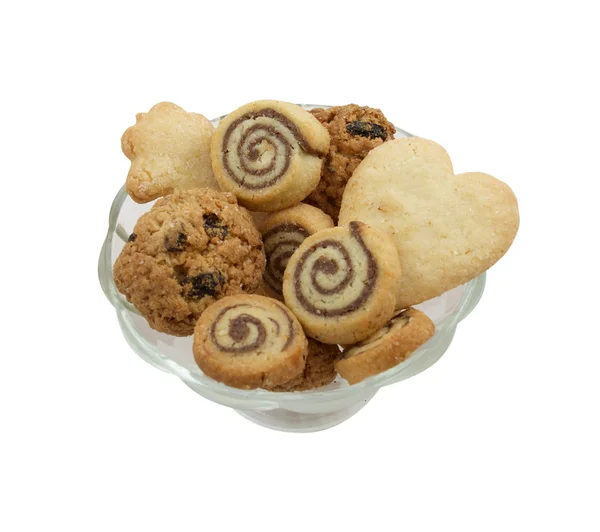 Различные виды печенья в вазе — стоковое фото