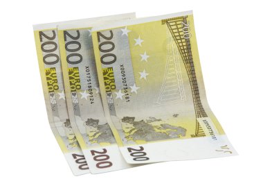 200 euro banknot üzerinde beyaz