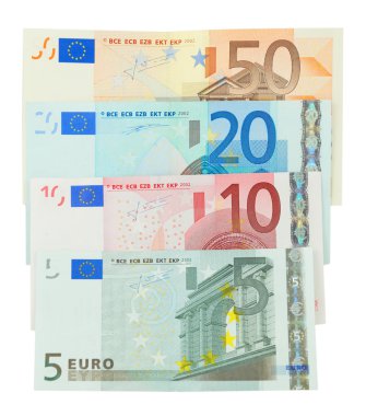 Euro banknotes isolated clipart