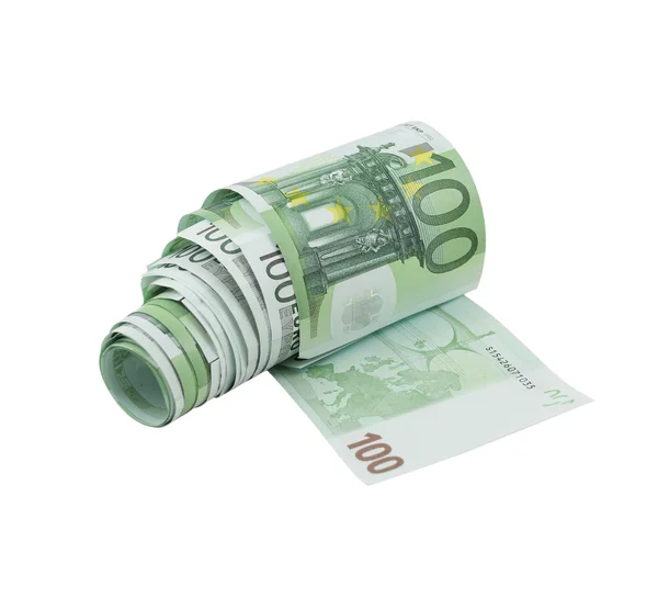 100 欧元条例草案钱厕所纸 — 图库照片