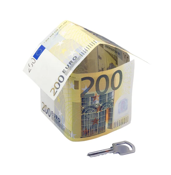 stock image Two hundred euro house and a key