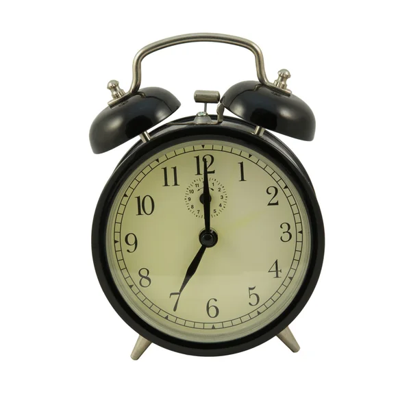 Relógio de alarme retro em um branco — Fotografia de Stock
