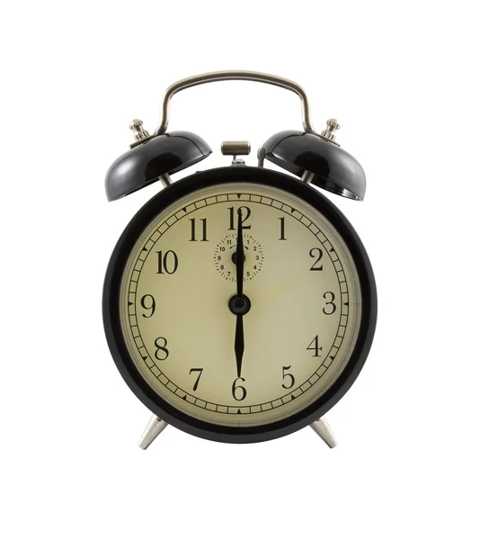 Relógio de alarme retrô mostrando seis horas — Fotografia de Stock