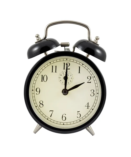 Retro alarm clock showing two hours Royalty Free Stock Photos