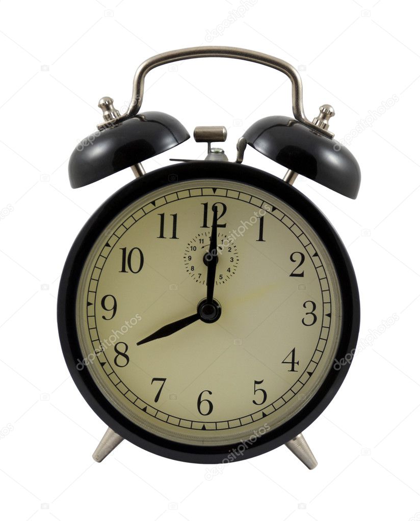 Retro alarm clock showing eight hours