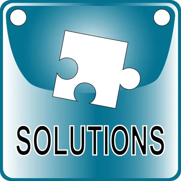 stock vector Blue web Button solutions