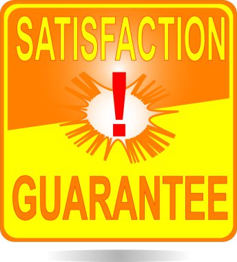 Orange square button Satisfaction sign clipart