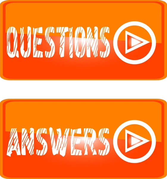 Ícone de sinal laranja perguntas respostas — Vetor de Stock