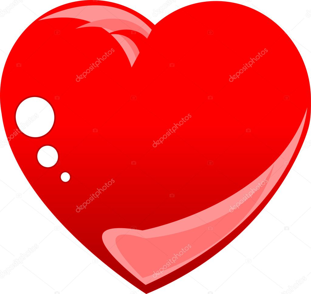 Stylized love red heart isolated on white — Stock Vector © fotoscool ...