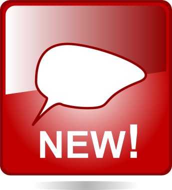 New Speech Bubble Icon web button clipart