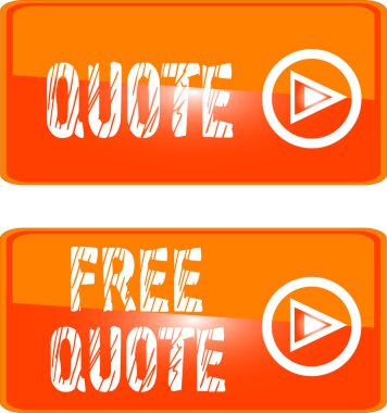 Free quote web button orange clipart