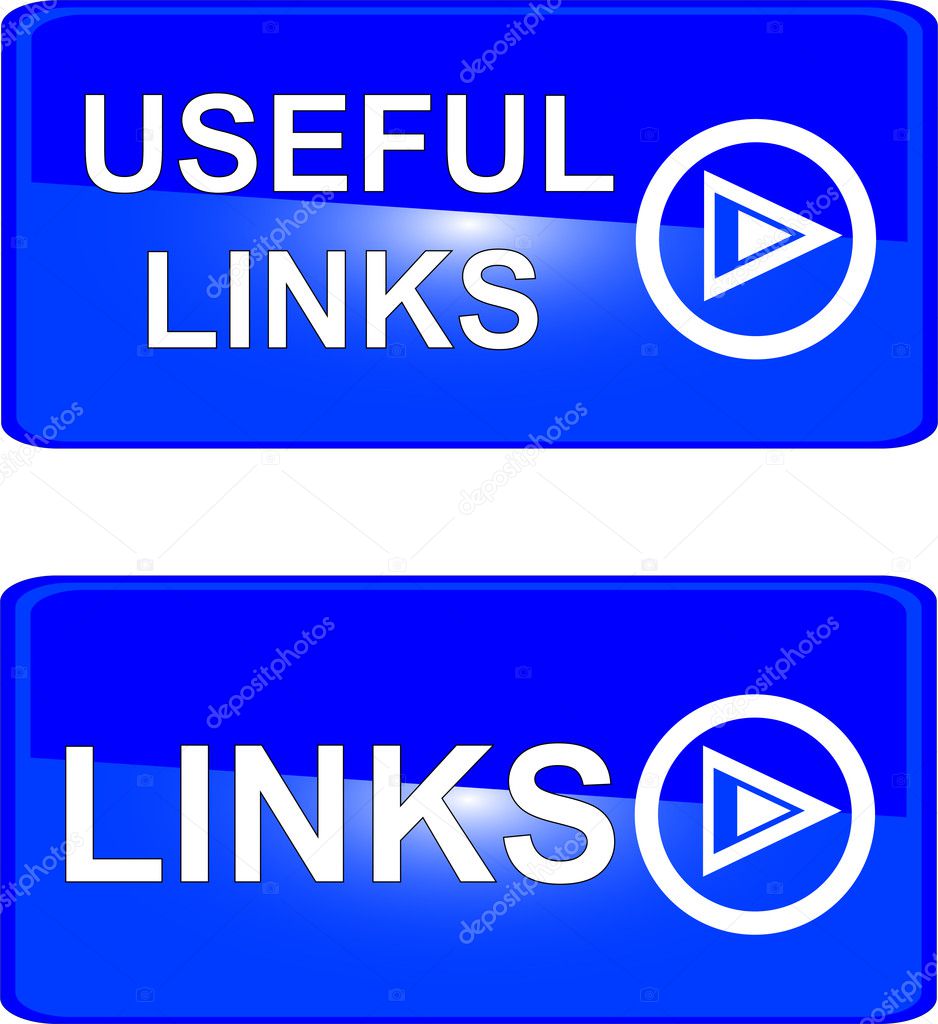 Blue web button useful links
