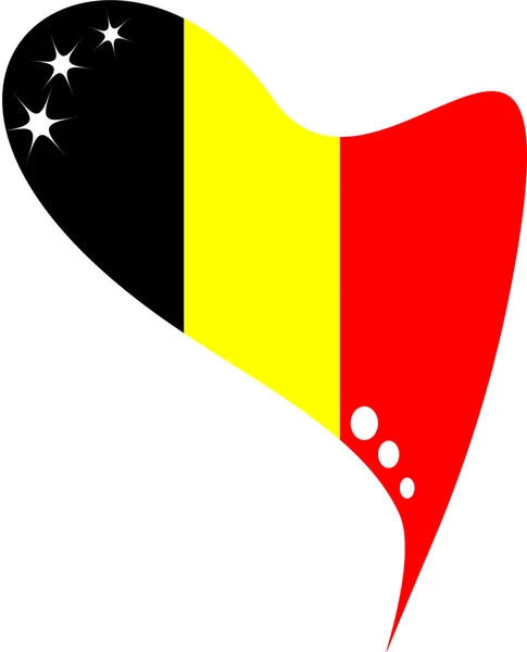 Belgien im Herzen. Symbol der belgischen Nationalflagge — Stockvektor