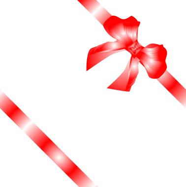 Gift bow with red ribbon isolated on white clipart