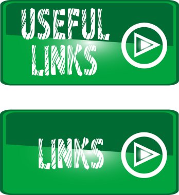 Green button icon useful links clipart