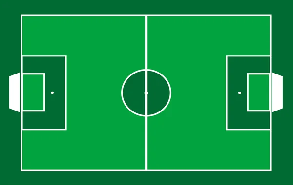 Fußballfeld Illustration Hintergrund mit weißen Linien auf grün isoliert — Stockvektor