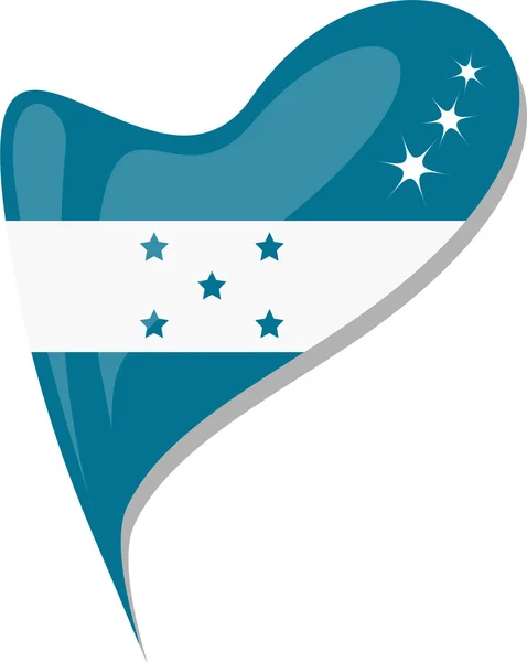 Honduras flag button heart shape — Stock Vector