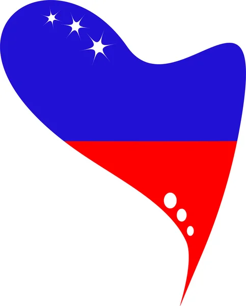 Lichtenštejnsko v srdci. ikona Lichtenštejnské státní vlajky — Stockový vektor