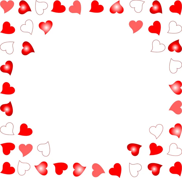 Notes fond aléatoire placé cœurs rougeoyants — Image vectorielle