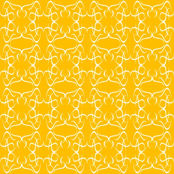 オレンジ色のシームレスな飾り装飾背景フロー パターン — ストックベクタ