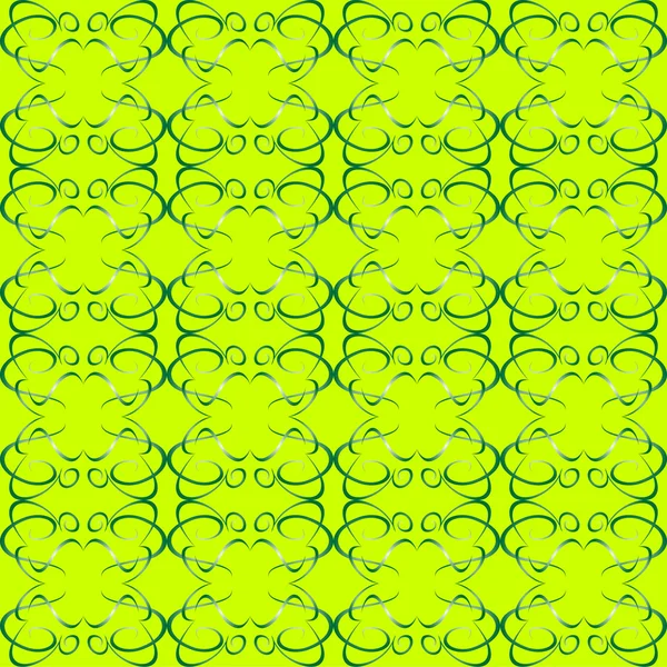 シームレスな飾り緑の装飾的な背景パターン壁紙 — ストックベクタ