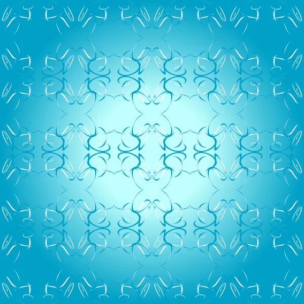 シームレスな飾り青い装飾的な背景パターン壁紙 — ストックベクタ