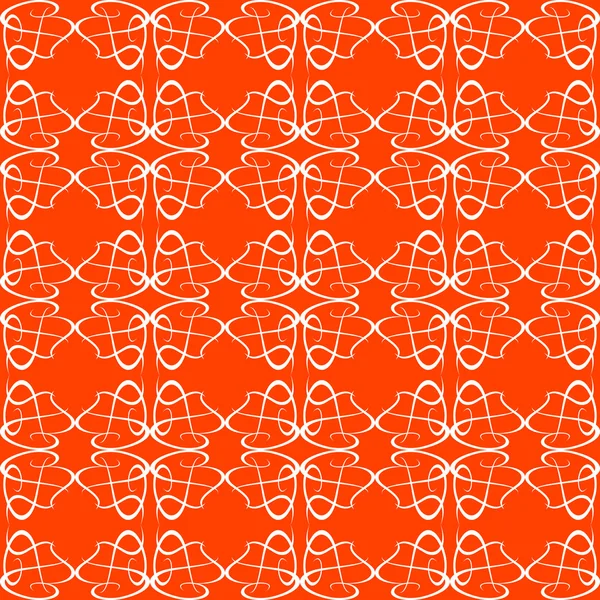 シームレスな背景のオレンジ色の花柄のパターンの流れ — ストックベクタ