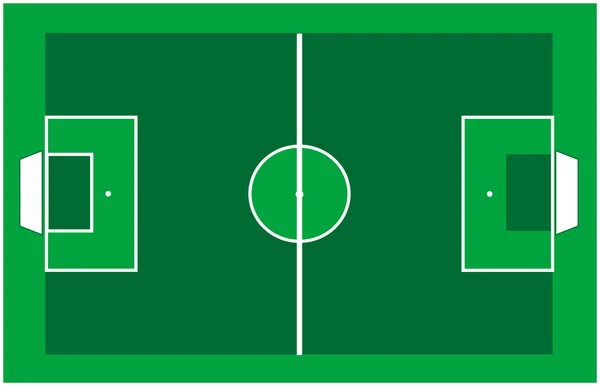 Campo de futebol com linhas e pontos brancos — Vetor de Stock