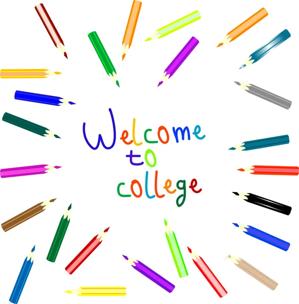 stock vector Anouncement to welcome to college