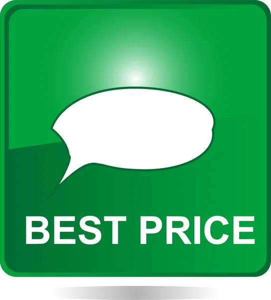 Green web button with best price — Stockvector