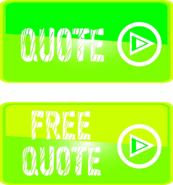 Green web sign free quote — Stock Vector