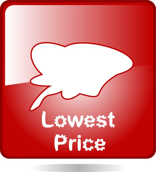 Red web icon lowest price — Stock Vector