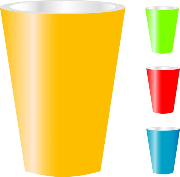 Copas de varios colores aisladas en blanco — Vector de stock
