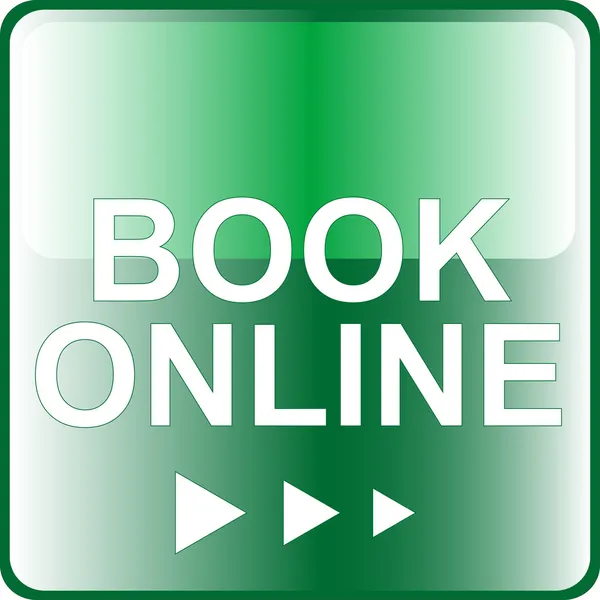 Book online green Button Web icon — Stock Vector