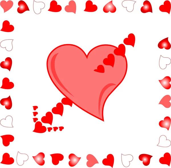 Cuore Obiettivo di Amour Freccia sfondo amore illustrazione — Vettoriale Stock