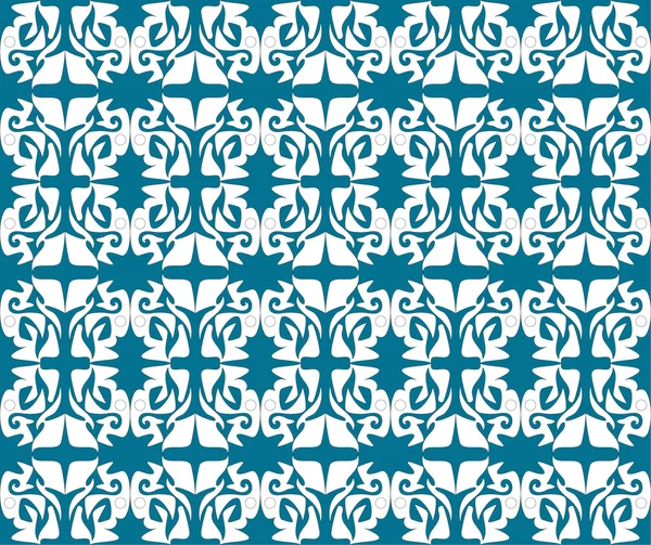 Antique scroll seamless blue wallpaper — Stock Vector