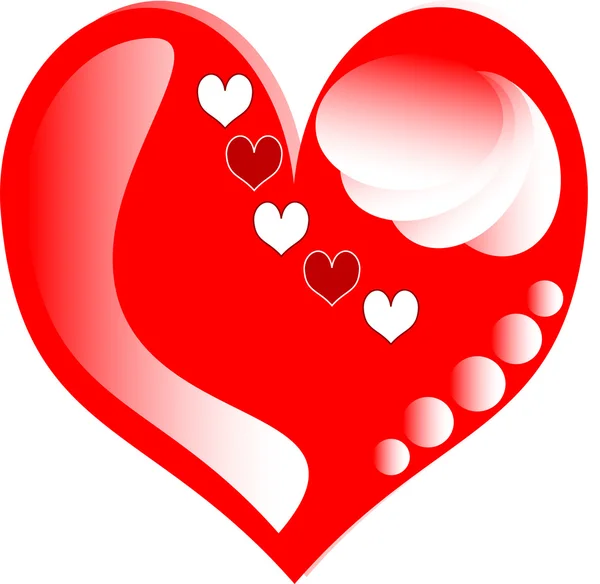 Liefde hart voor Valentijnsdag kaart — Stockvector