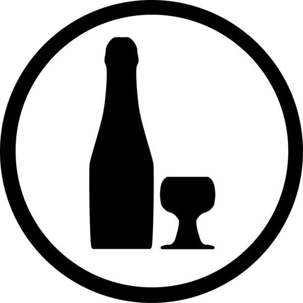 Vin flaska och glas är isolerade på vit bakgrund. vektor illustration — Stock vektor