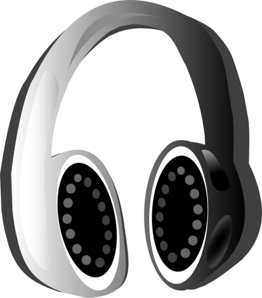 Imagen de los auriculares grises aislados en blanco — Vector de stock