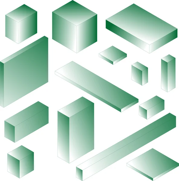 Caixa verde isolada em fundo branco — Vetor de Stock