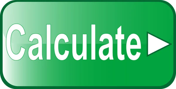 Calculate green Button Web icon — Stock Vector