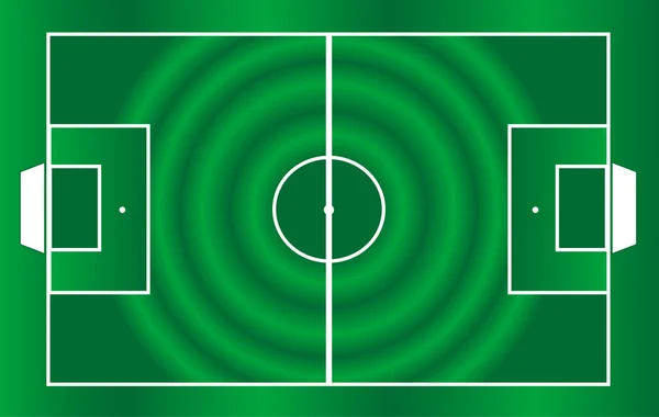 Fußballfeld Illustration Hintergrund mit weißen Linien auf grün isoliert — Stockvektor