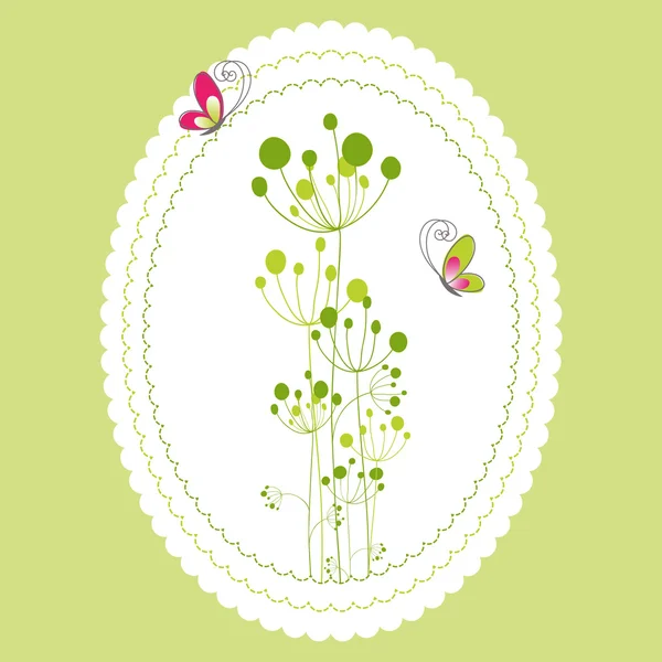봄 여름 꽃 인사말 카드 — 스톡 벡터