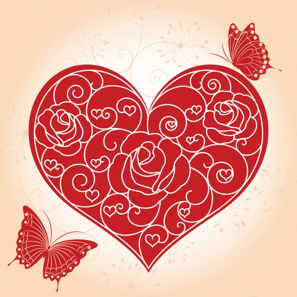 Resumen Tarjeta de felicitación de San Valentín — Vector de stock