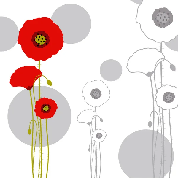 抽象红罂粟壁纸 — 图库矢量图片