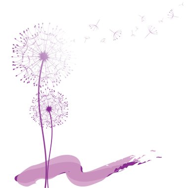 Abstract dandelion in the wind wallpaper clipart
