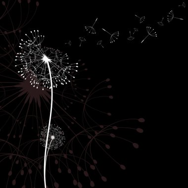 Abstract dandelion in the wind wallpaper clipart