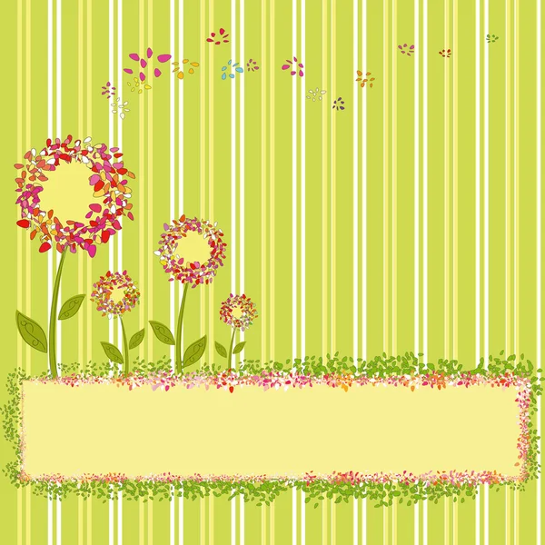 Soyut ilkbahar çiçek tebrik kartı — Stok Vektör