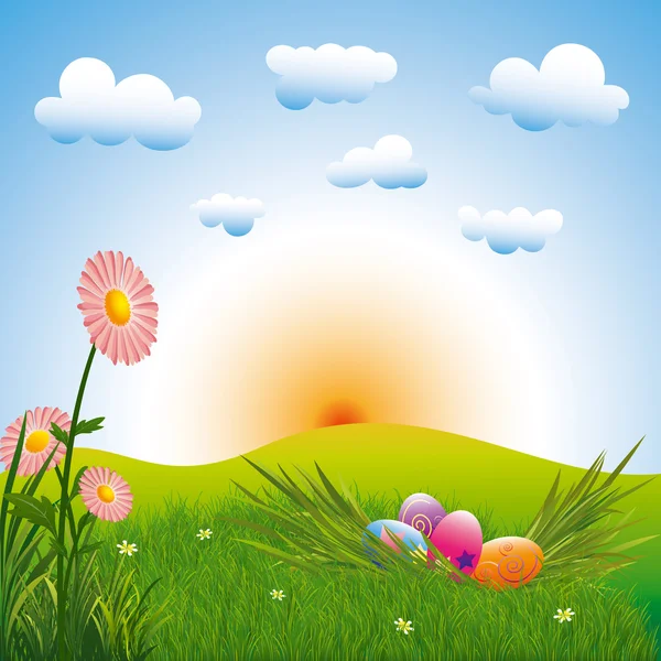 Tavasz-Húsvét holiday illusztráció — Stock Vector