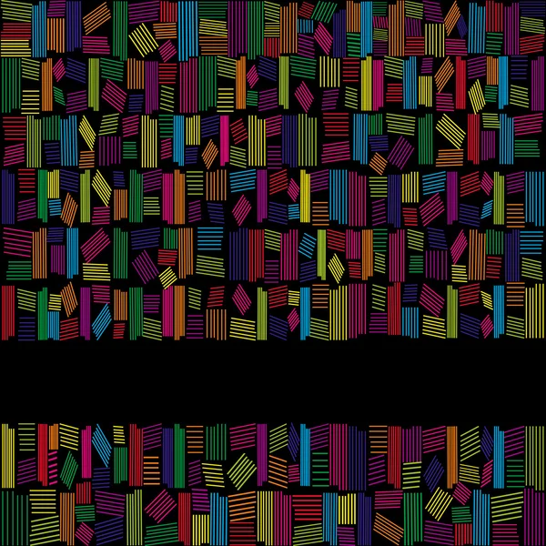 Banner abstracto de colores del arco iris sobre fondo negro — Archivo Imágenes Vectoriales